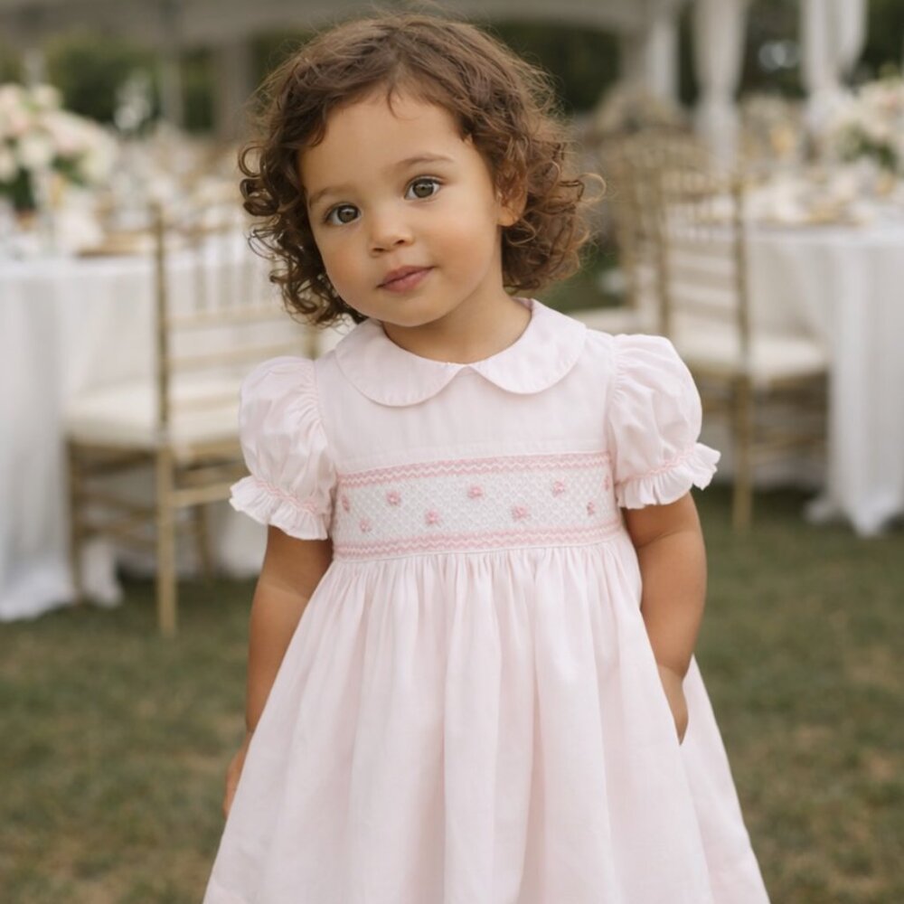 Strasburg Dress Smocked Pink Embroidery Special Occasion 6 Months LOVELY